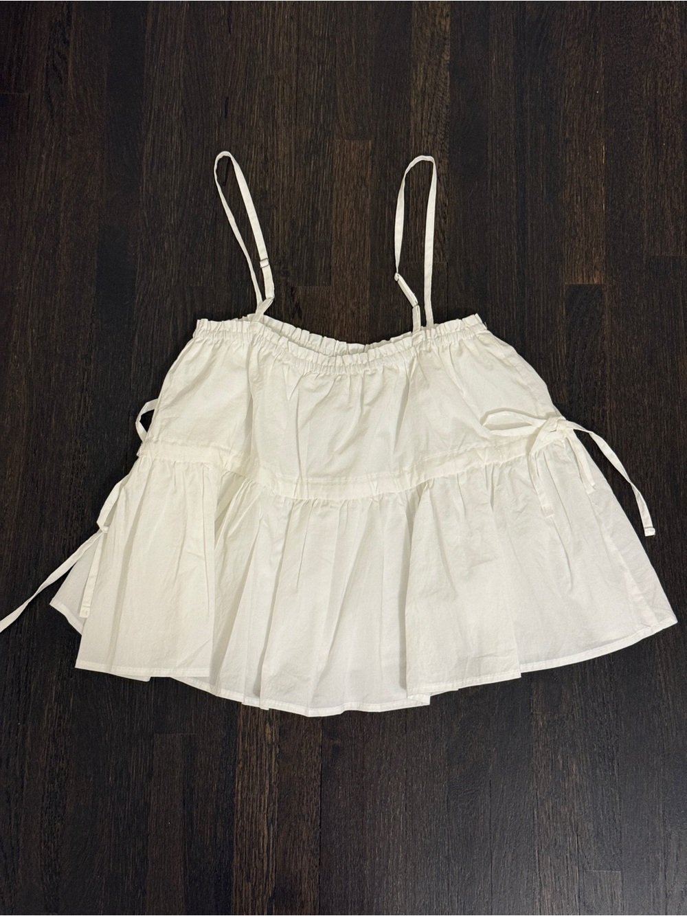White Tie Ruffle Top - Picture 2 of 3